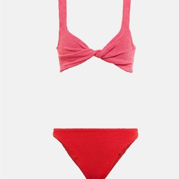 New Hunza g Juno twisted bikini set in hot pink /red one size - Picture 9 of 11